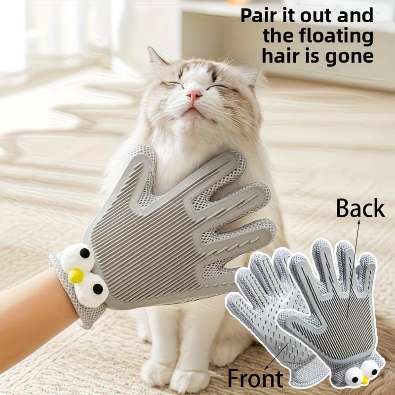 Pet Grooming Glove Double Sided Silicone Deshedding Brush for Cat Dog Hair Removal Massage Bathing Glove Pet Supplies