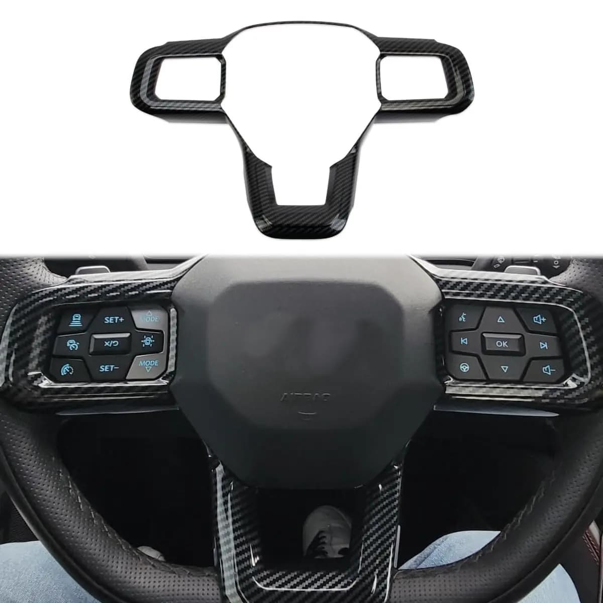 Copertura del Volante Effetto Fibra di Carbonio per Modelli Mustang dal 2024 al 2026