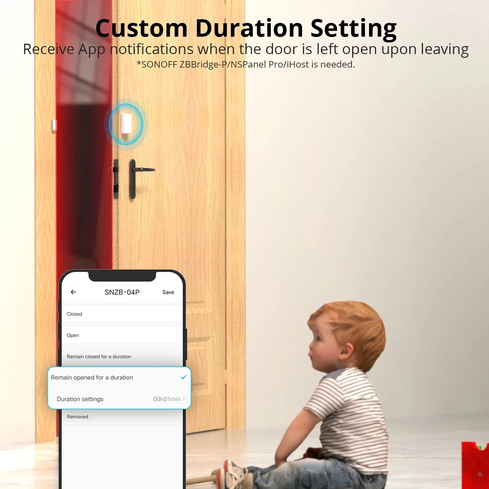 Sensore di Allarme per Porte e Finestre SONOFF SNZB-04P Zigbee per Sicurezza Domestica Intelligente EWelink, Richiede ZBBridge, Compatibile con Alexa e Home Assistant