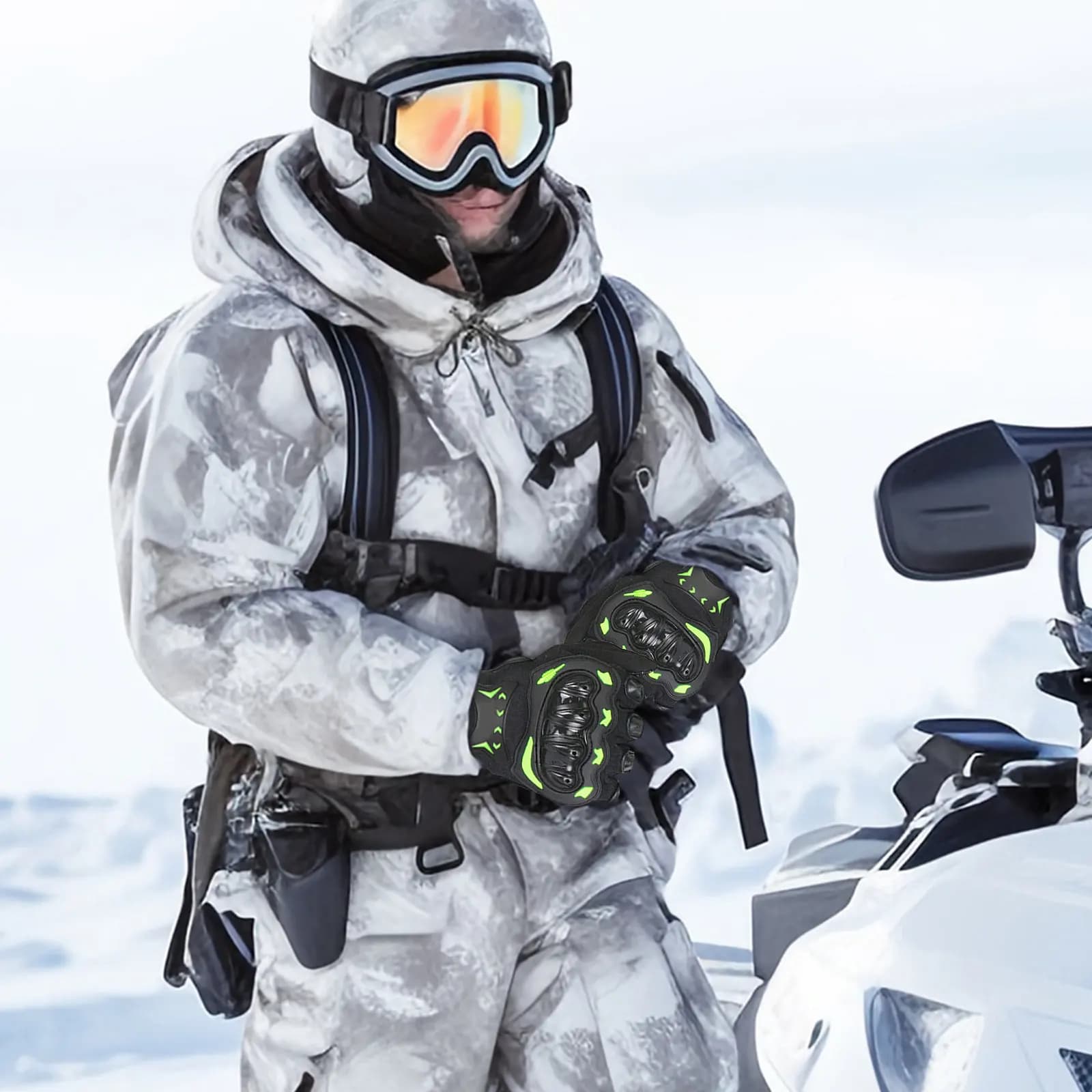 1 paio di guanti da ciclismo con dita intere da uomo, traspiranti, resistenti alle cadute, touchscreen, per ciclismo all'aperto, per mountain bike
