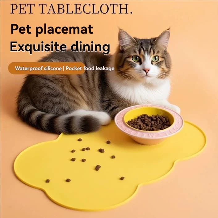 Tappetino per alimenti per animali domestici Tappetino impermeabile per cani Tappetino per ciotola per gatti Tappetino per alimentazione per animali antiscivolo in silicone Cuscino per vassoio per ciotola per mangiare il cane