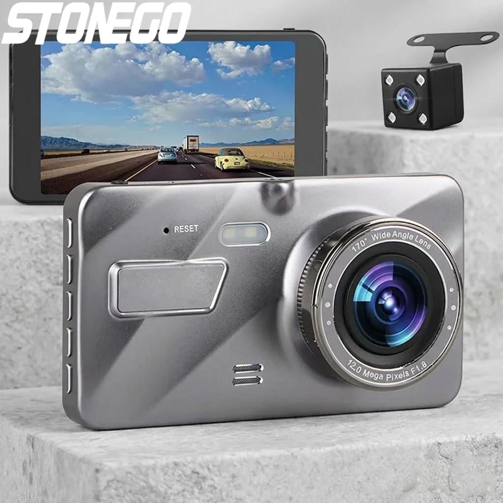 Dash Cam Dual 1080P Anteriore e Posteriore con Visione Notturna, Angolo Ampio 170°, Sensore G, Registrazione in Loop e Monitoraggio Parcheggio