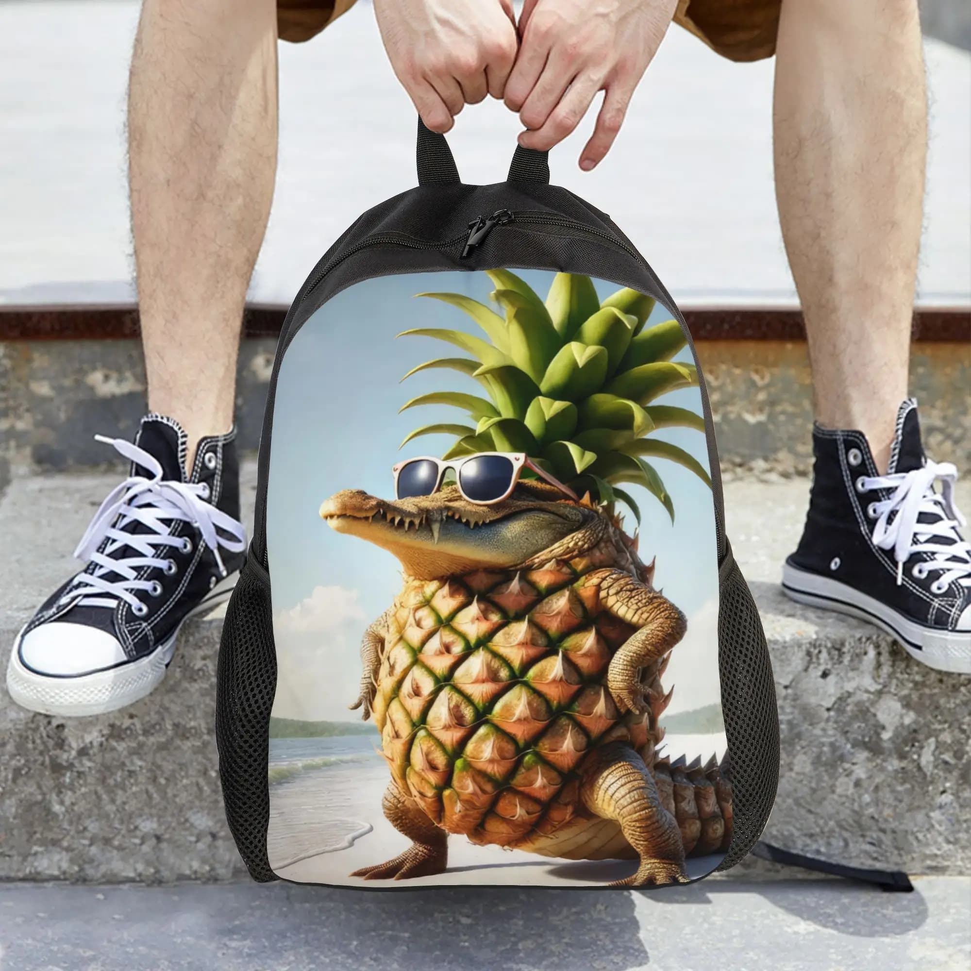 Zaino da donna con meme 'Brainrot' italiano, classico zaino scolastico per studenti, zaino per laptop, zaino da viaggio per bambini