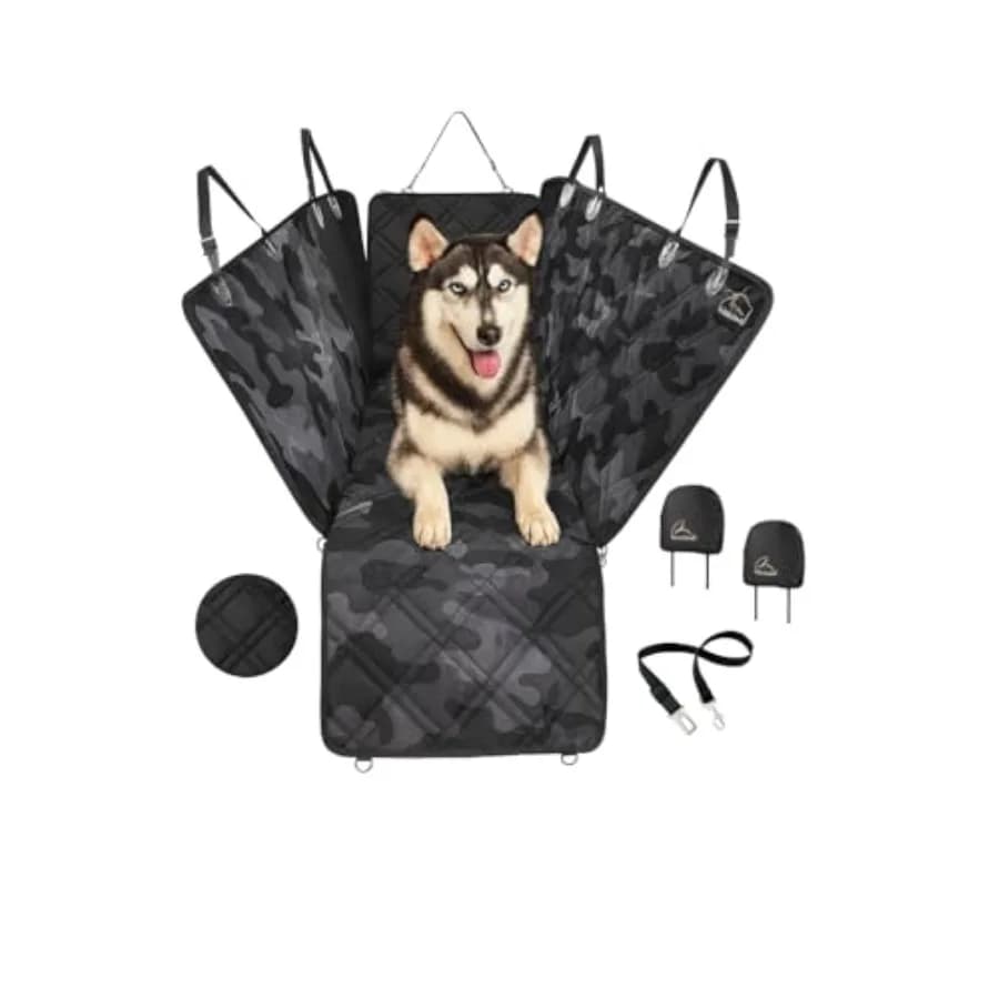 Coprisedile per Auto per Cani Resistente, Antiscivolo, Extra Imbottito, Impermeabile, Protezione a Amaca per Sedile Posteriore di Auto, Camion e SUV