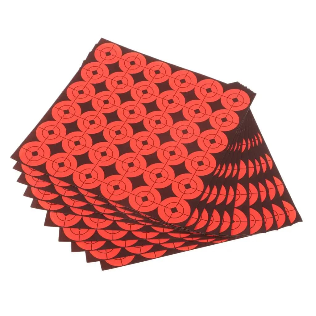 Archery Shooting Practice Paper Targets Bright Orange Stick on Pads 2.5 Cm Bullseyes for Range and Backyard Use