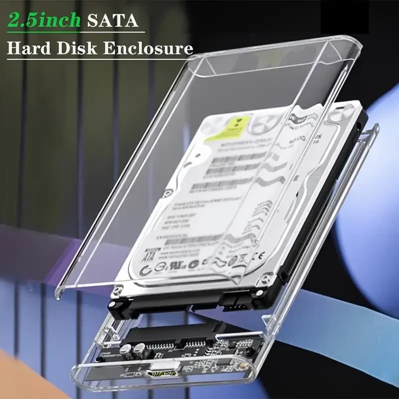 Custodia per disco rigido esterno SATA a tipo C/USB 3.0/USB 3.1 Custodia SSD da 2,5 pollici Installazione senza attrezzi Scatola per disco rigido da 5 Gbps