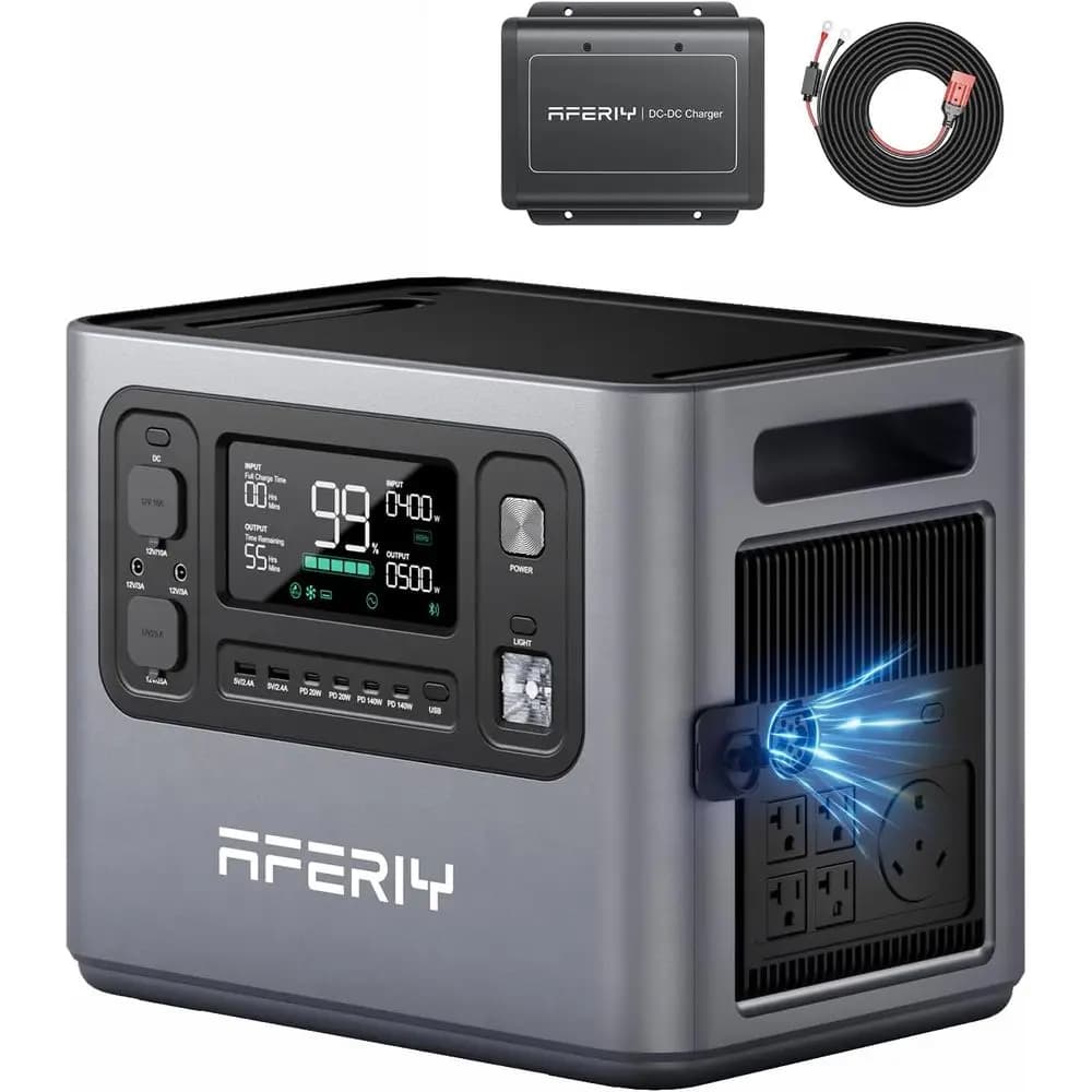 Stazione di Alimentazione Portatile P280 2800W (Picco 5600W) con Inverter DC600 580W, Batteria LiFePO4 da 2048Wh, Doppio Ingresso, Ricarica Rapida 6x