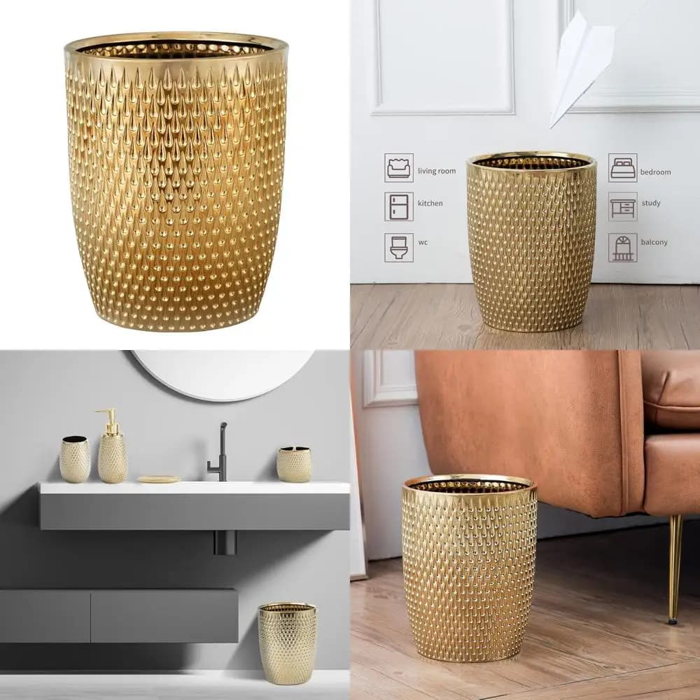 Cestino per rifiuti compatto in acciaio inossidabile per cucina, bagno, ufficio domestico - Bidone della spazzatura durevole ed elegante