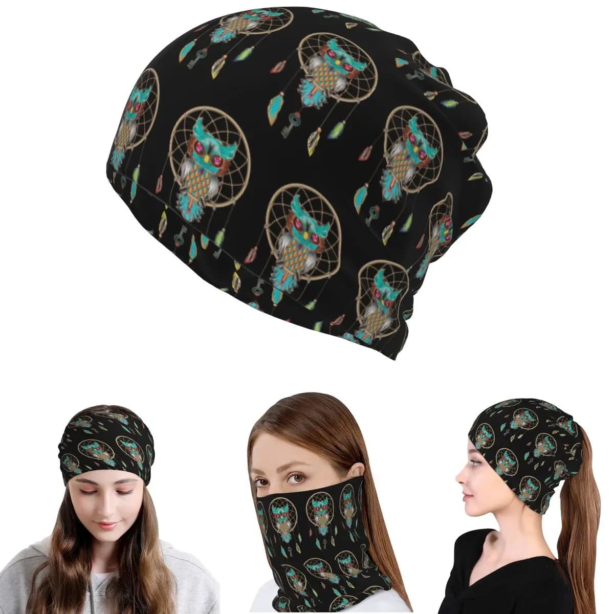 Native Mandala Owl American Bandana Neck Gaiter Wrap Scarf Sciarpa multifunzione per ciclismo, berretto, cappello, unisex, per adulti, per tutte le stagioni