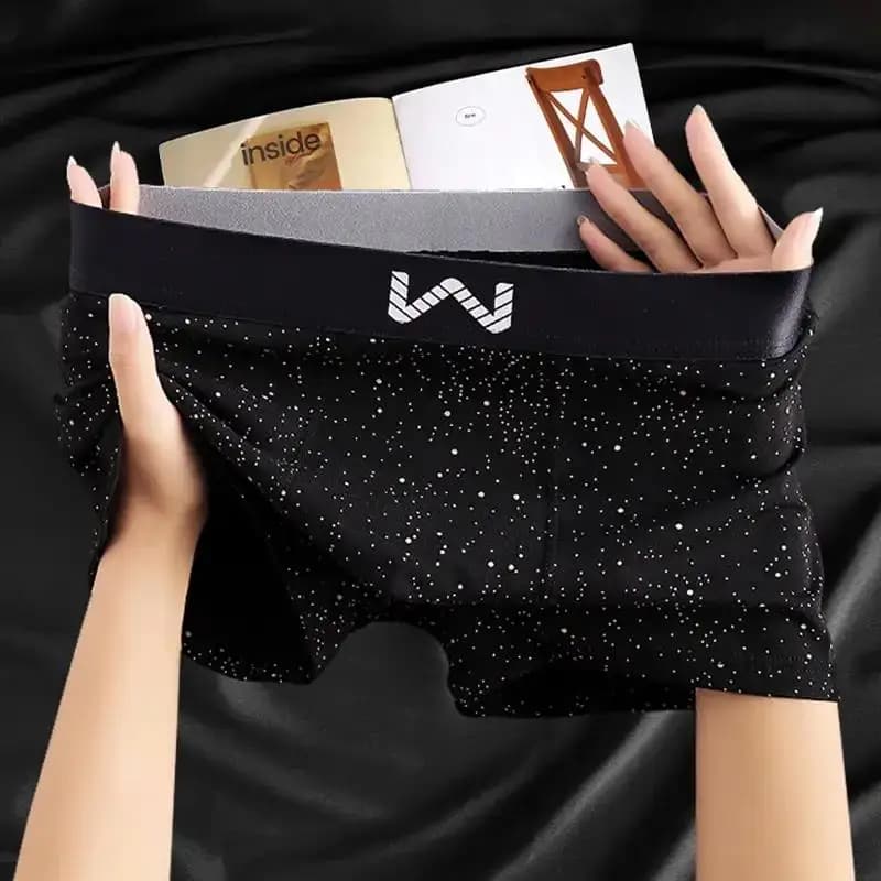 Men's Cotton Breathable Comfortable Printed Boxer Shorts Flat Angle Underwear mid Waist Fashionable Boys Briefs Bottoms