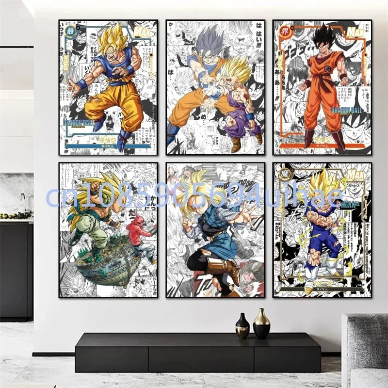 Bandai Anime HD Canvas Painting Poster Wall Art Print Dragon Ball Son Goku Classic Decorative Pictures for Living Room No Frame