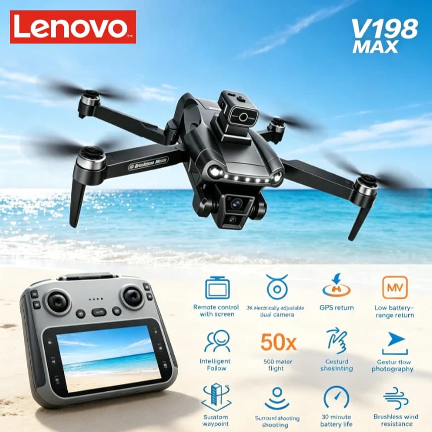 Lenovo V198MAX Foldable GPS Drone 8K Camera 5G FPV Brushless Laser Obstacle Avoidance Optical Flow RC Quadcopter