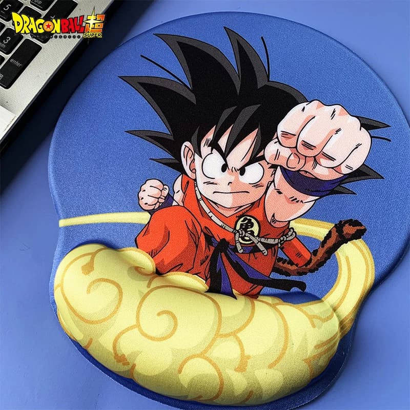 Tappetino per mouse Anime Dragon Ball Son Goku Tappetino per mouse in silicone 3D Tappetini per mouse Kawaii Accessori per il supporto del polso Regali per bambini