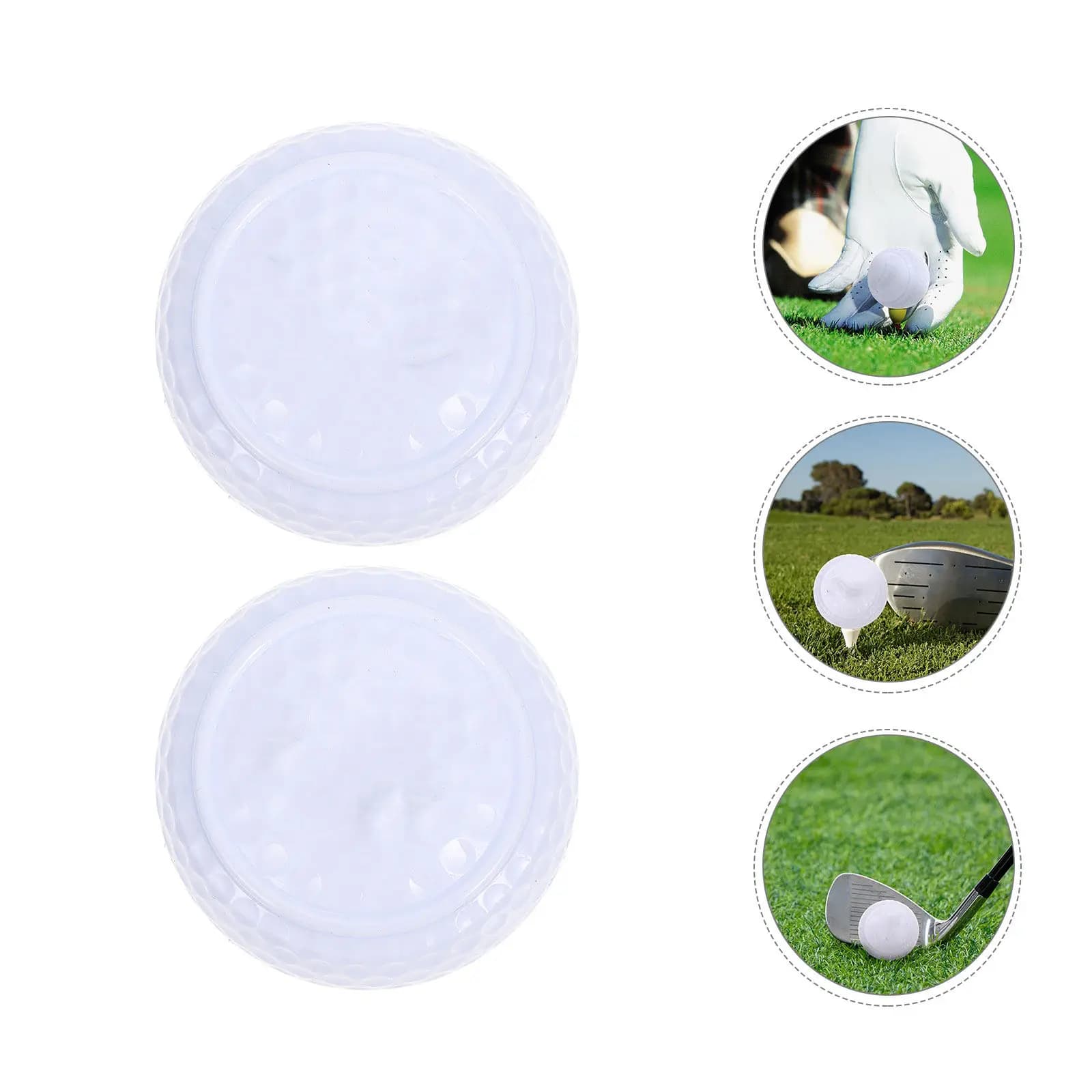 2 palline da golf colorate e luminose, leggere e portatili, di forma piatta, per allenamento indoor, principianti, esercizi di putting, golf