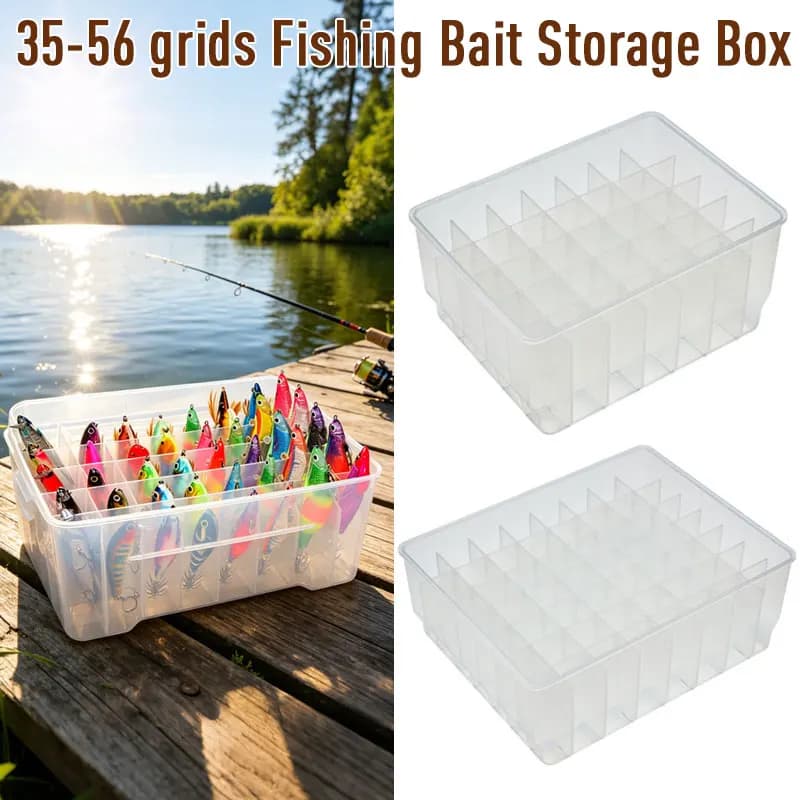 Scatola Trasparente per Attrezzatura da Pesca con Divisori Regolabili, Organizzatore Impermeabile Multi-Scomparto per Esche e Accessori