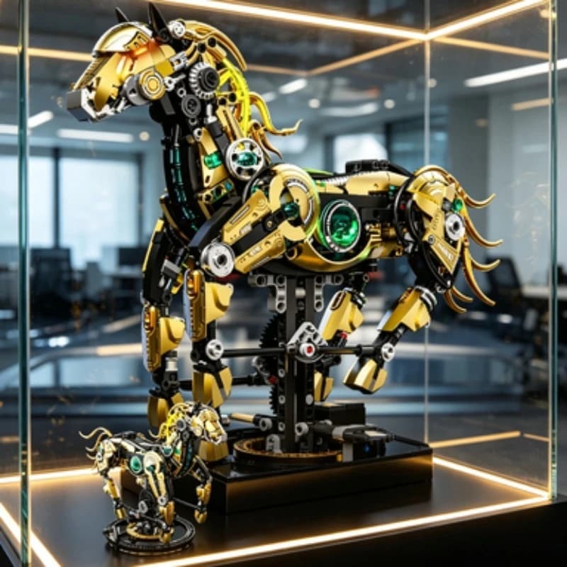 Creative Mechanical Horse Building Blocks Set,1055PCS MOC Animal Construction Display Model, Party Favor & Holiday Souvenir Gift