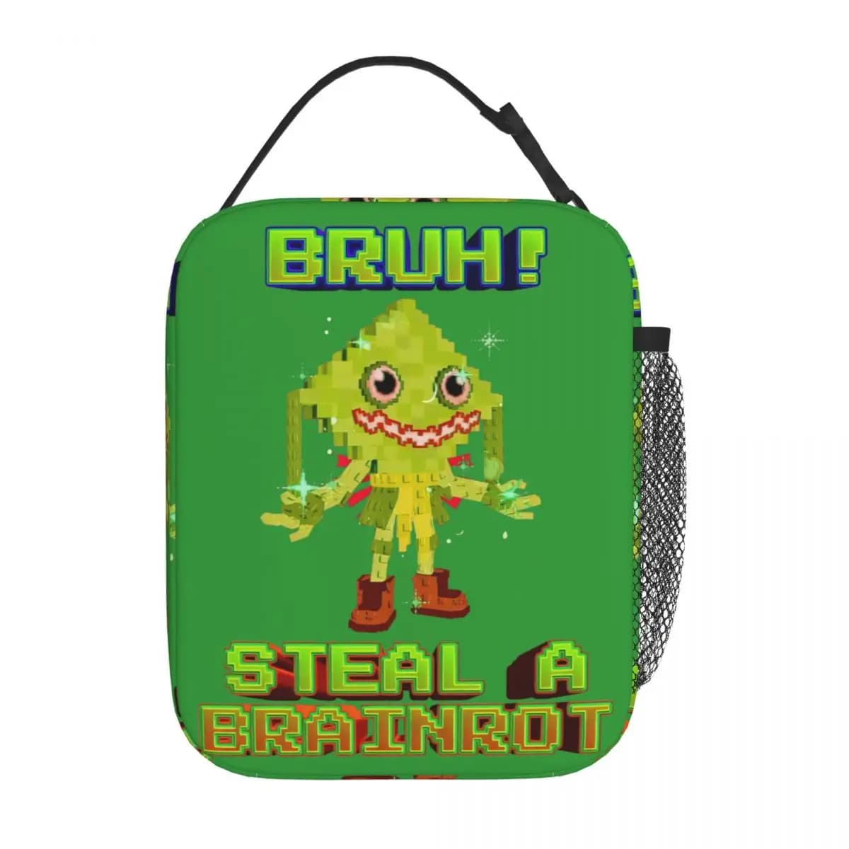 Bruh Ketupat Kepat Brainrot Ruba A Brainrot Borse per il pranzo isolate Contenitore per il pranzo Borsa termica Tote Lunch Box Borsa per alimenti universitari