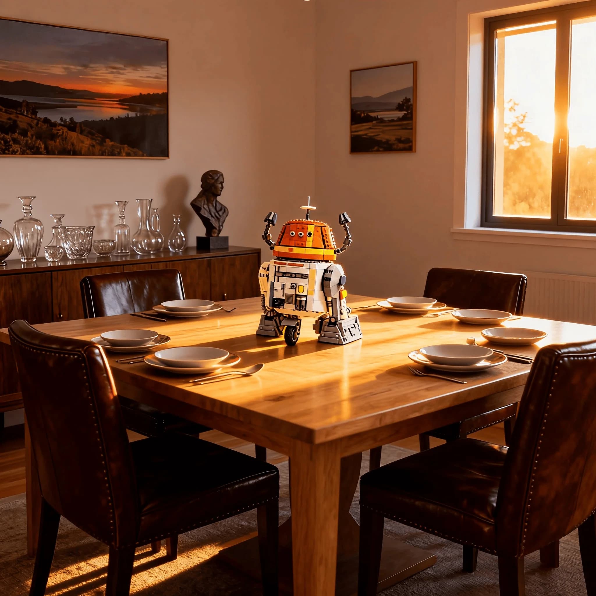 Decorazione per la casa 2026, nuovo kit di costruzione MOC da 1039 pezzi, robot C1, blocchi da costruzione, puzzle di mattoncini, giocattoli creativi per bambini