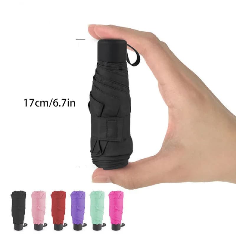 Ultralight Mini Women's Pocket umbrella, Small Ombrella Folding Travel Windproof, Umbrella Compact for Men for Rain and Sun, Exterior umbrella