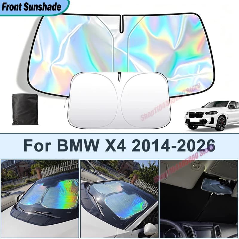 For BMW X4 2014-2026 UV Reflective Sun Protection Cover Car Interior Accessories Foldable Front Windshield Sun Shade