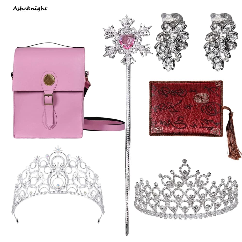 Glinda Cosplay Magic Bacchetta Malvagia Dressing Accessories Woman Fantasia Earrings Magicwand Crown Bags Halloween Puntelli Costume Gifts