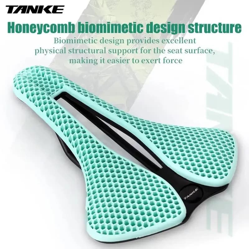 Sella per Bicicletta MTB e da Strada TANKE, Traspirante a Nido d'Ape, Leggera, Resistente, Simile a Sedile Stampato in 3D Luminescente