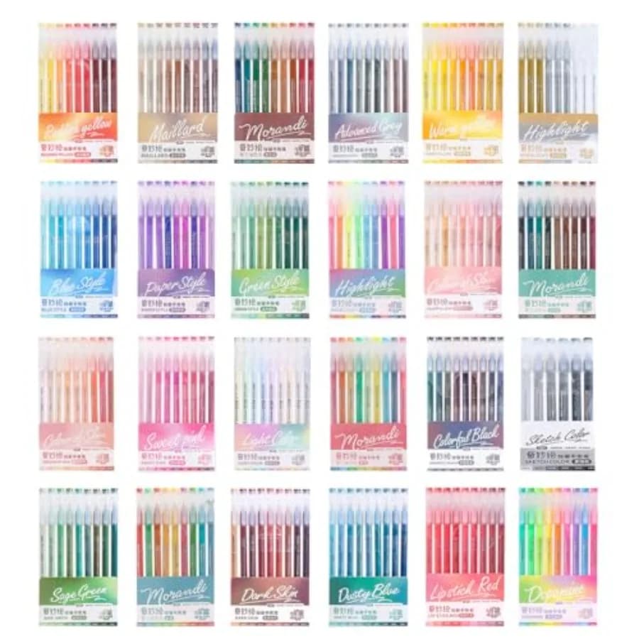 Set di 207 Penne Gel Colorate da 0,6mm per Pittura, Adatte per Colorare, Stampare Cartoline, Scrivere Quotidianamente e Forniture per Studenti