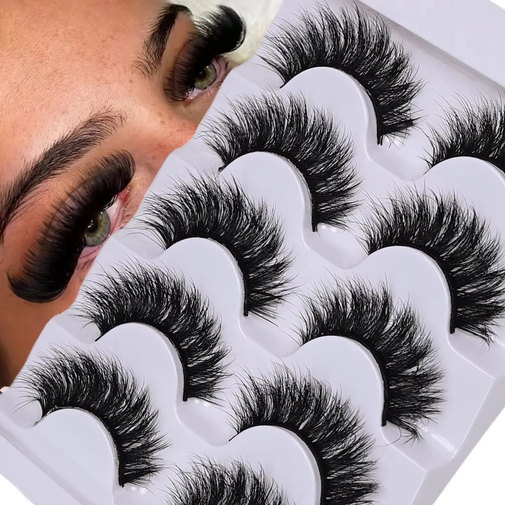 5 Paia di Ciglia Finte Voluminose e Spesse, Effetto Naturale a Lunga Durata per un Trucco Occhi Accattivante