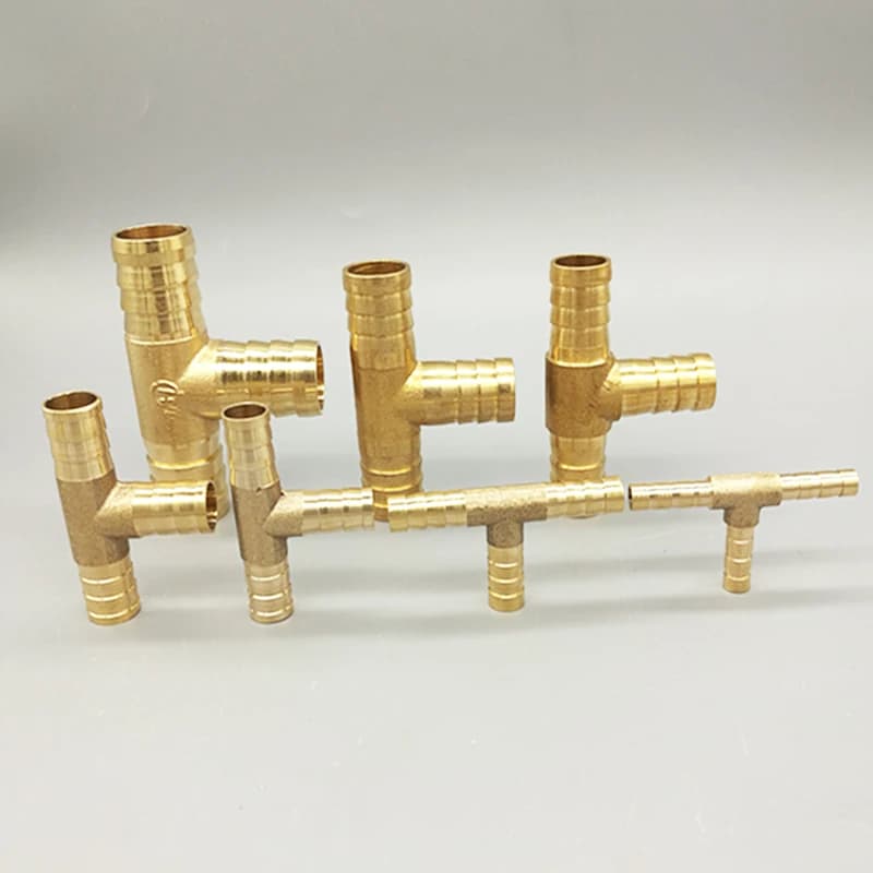 3 Way T Shaped Brass Flexible Pipe Fitting for Water Pipe Fittings 4mm 5mm 6mm 8mm 10mm 19mm
