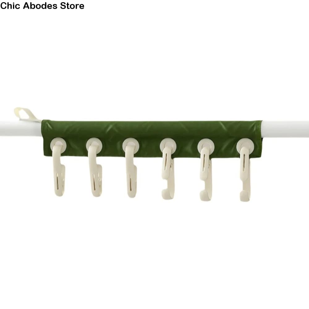 Removable Windproof Hanger Foldable 6 Clips Travel Clothes Drying Rack Portable Multifunctional Hanging Socks Organizer