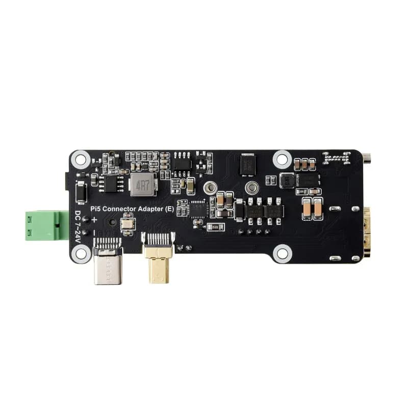 Waveshare Pi5 Connector Adapter (E),PCIe To M.2 Multifunctional Adapter (E) For Raspberry Pi 5,4K Output,Onboard PoE Power