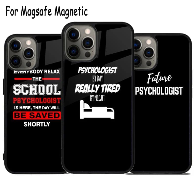 Cover Magnetica Wireless I Love Psychology PSYCHOLOGY per iPhone 17 Air 15 16 16e 14 13 11 12 Pro Max Plus con Magsafe