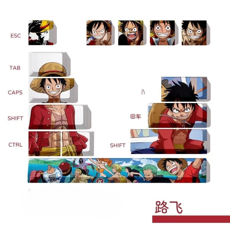 New Original Keycap for One Piece Mechanic Keyboard, Creative Design Kawaii by Luffy, Zoro, Nami, Gift