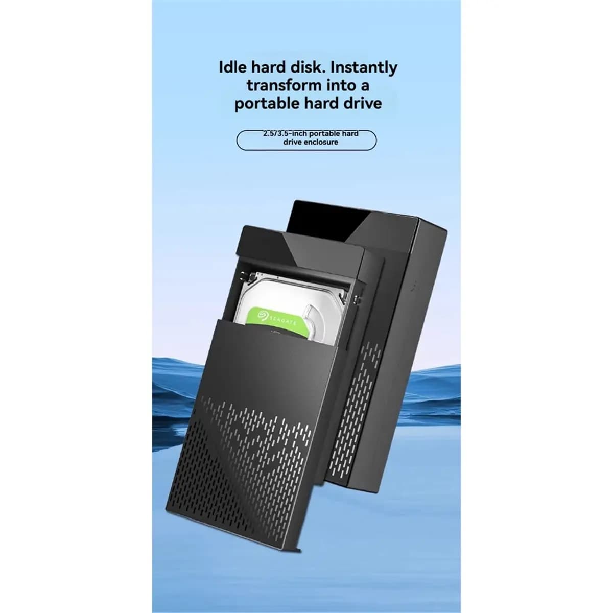 *X07A Custodia per HDD da 3,5 pollici Custodia per disco rigido esterno USB3.0 SATA a USB3.0 Adattatore per custodia per disco rigido esterno SPINA UE