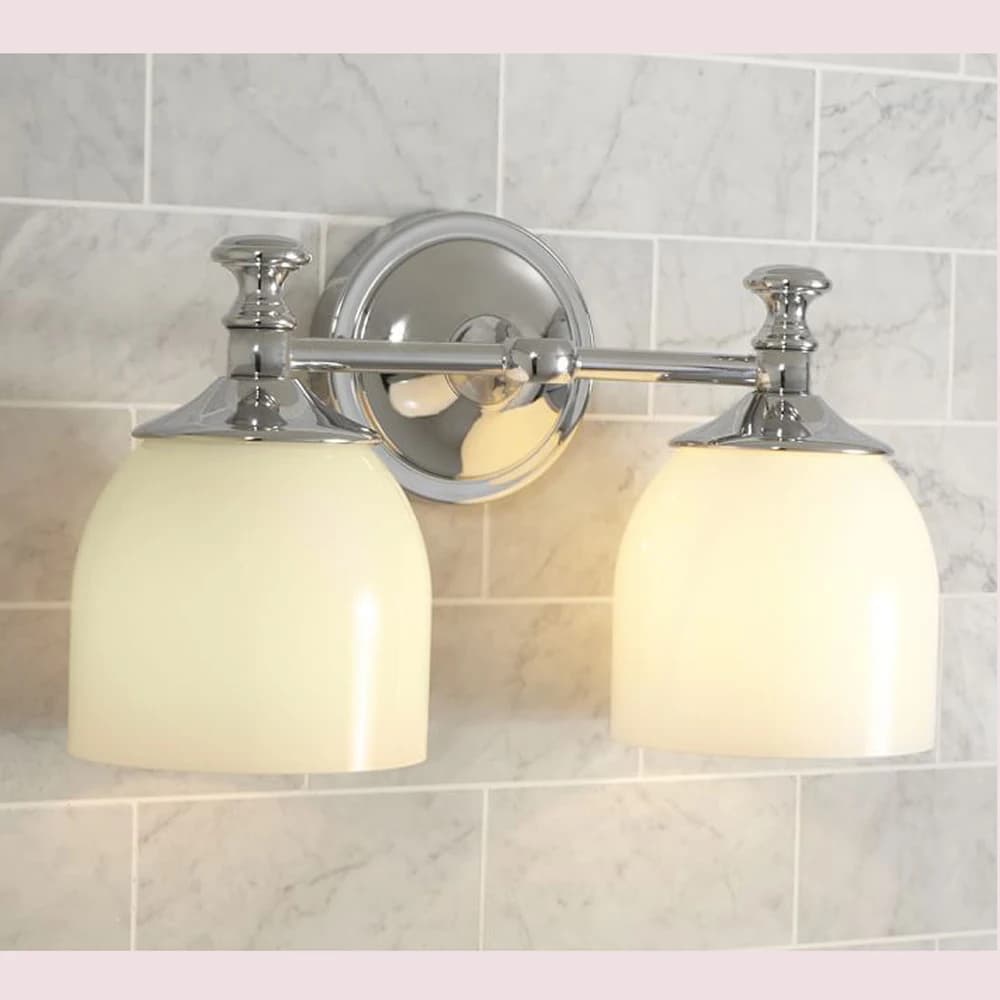 Simple silver double-headed wall light mirror front light bedroom bedside living room study photo lamp Nordic lamp