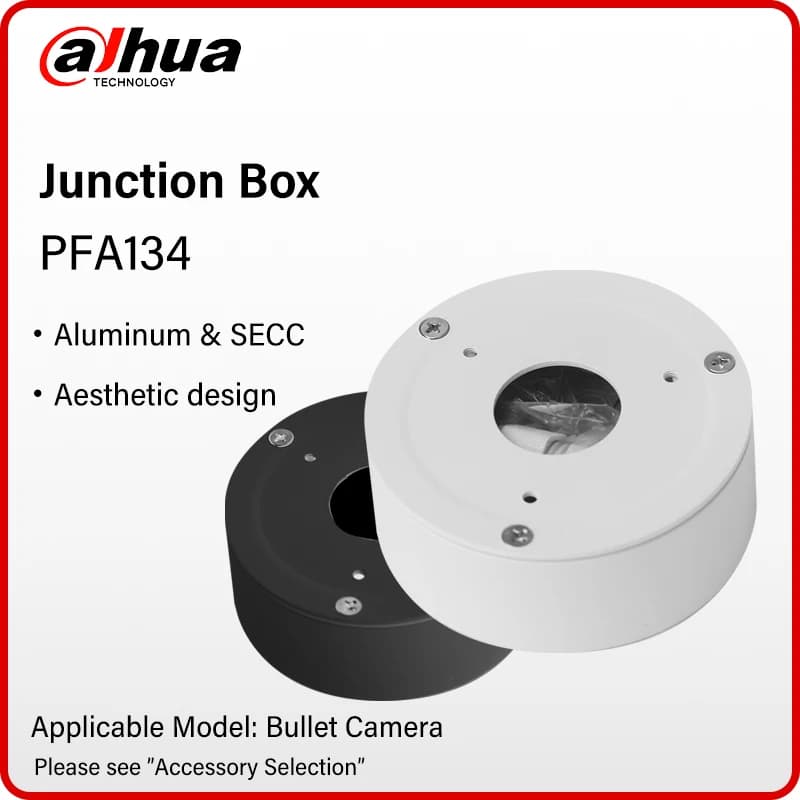 Dahua PFA134 Junction Box Bullet Camera Aluminum Bracket Camera Mounts White Black CCTV Bracket For HFW2441S-S HFW2449S-S-IL etc