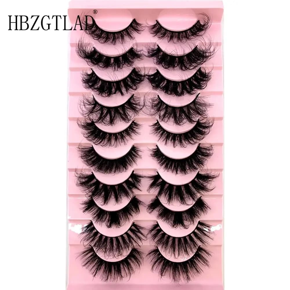 Mix 10 pairs of fake mink eyelashes 8-25mm soft and messy 3D mink eyelashes wholesale, 10 pairs of natural fake eyelashes Extensio