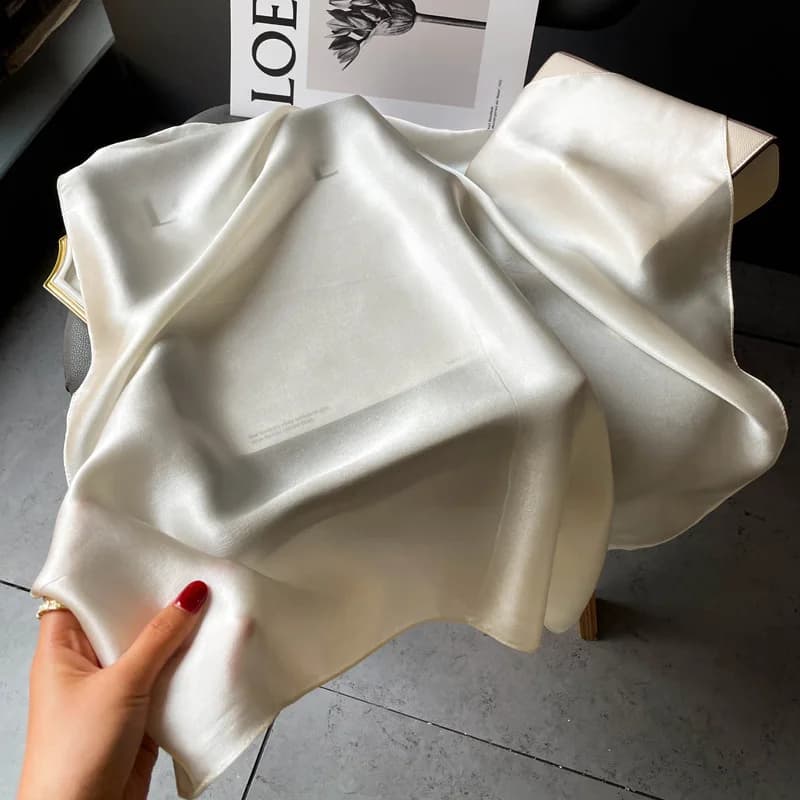 Sciarpa di Seta 100% Vera alla Moda per Donne, Scialli e Foulard per Signore, Sciarpe Pashmina, Hijab, Bandana Femminile 2024