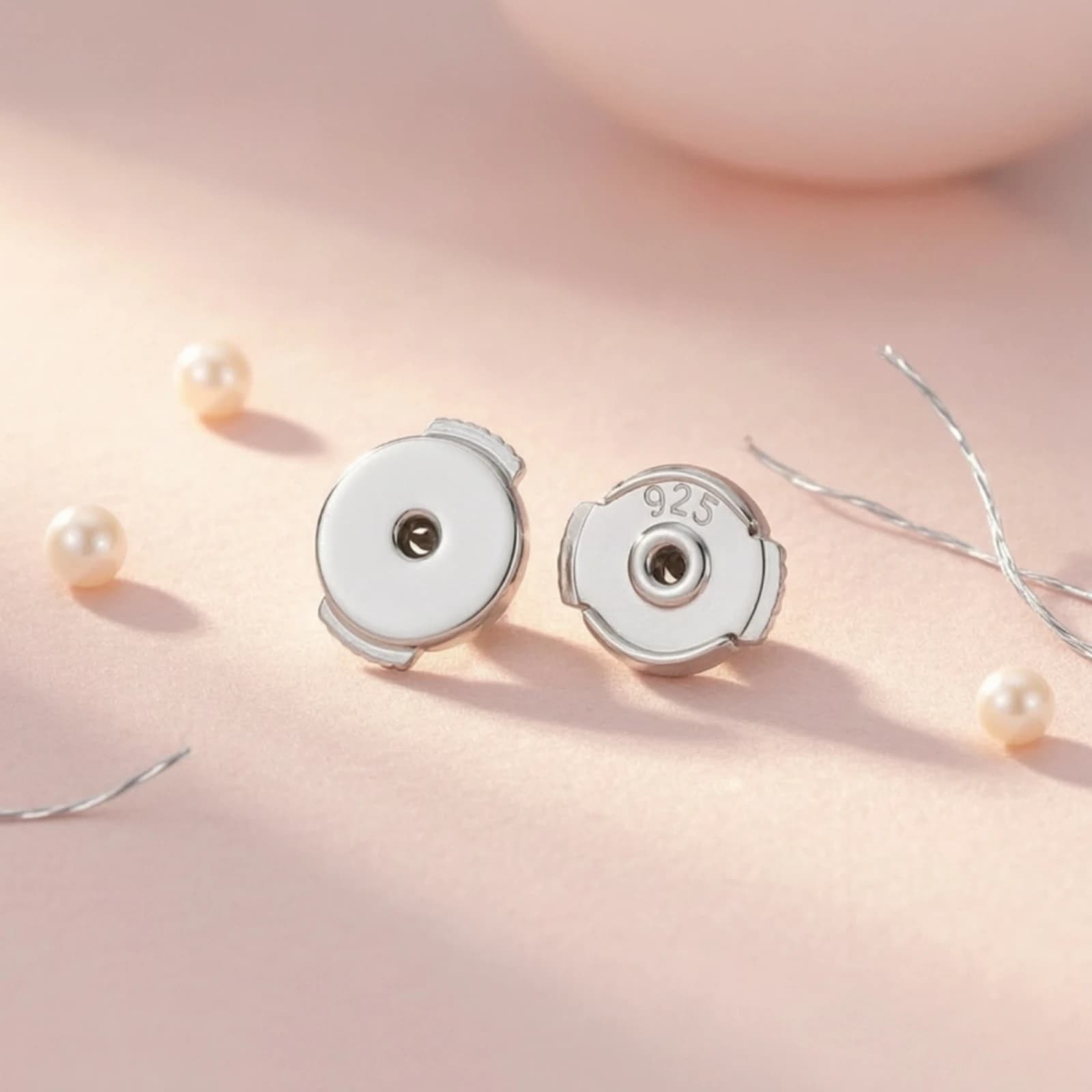 Sterling Silver Earring Backs Replacement Earring Backs with Push-on Clasp Fastener Hypoallergenic Jewelry Secure Lock for Women