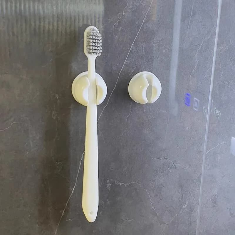 Gancio per staffa autoadesiva rimovibile da 5 pezzi per spazzolino da denti, trasparente, per bagno, rasoio, organizer, supporto per cavo di ricarica USB