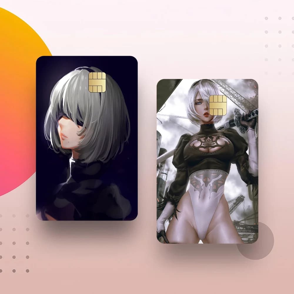 Gioco Pittura Nier Automata Anime Cartoon Adesivo Pellicola Pelle per carta di credito Debit Bank Bus Card