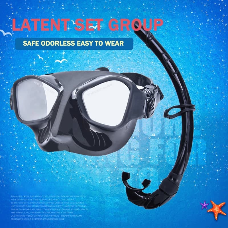 New Liquid Silicone Apnea Mask Breathing Tube Snorkeling Mask Wet Snorkeling Set of Dive Glasses Set of Adult Unisex Swimming Tubes