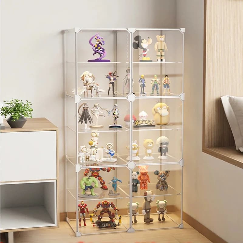 Vetrina Trasparente per Giocattoli, Espositore per Casa, Scatola Portaoggetti per Figure, Piccolo Espositore, Organizzatore per Modellini