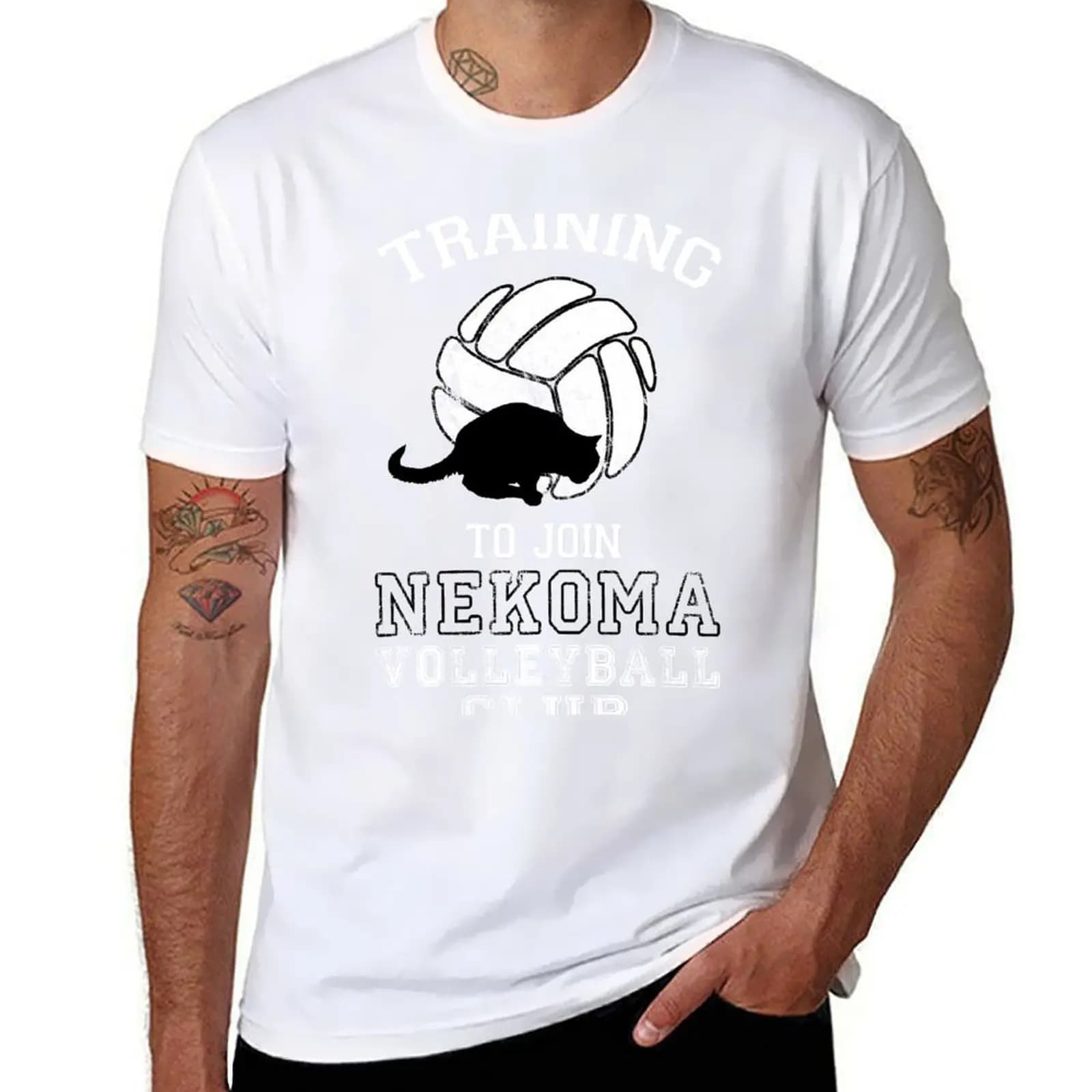 Training T-shirt for Nekoma Volleyball Club membership, large casual T-shirt