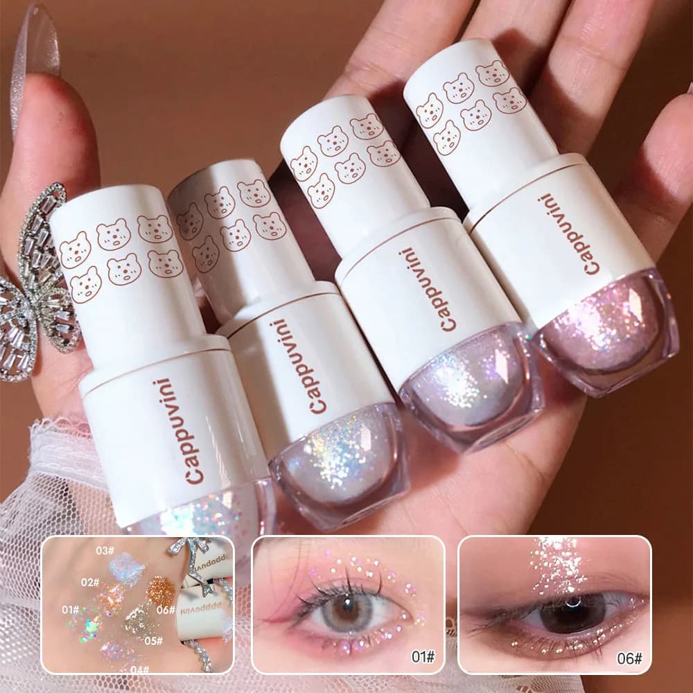 Cappuvini Liquid Shade Shiny Siren Pearl Tears Lighting Glitter Glitter Eyeliner Quick Drying