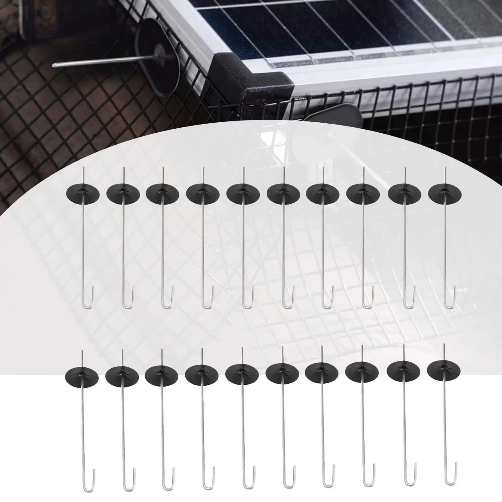 Solar Panel Bird Guard Fasteners Clips Sturdy Professional Easily Install Practical 20 Sets Wire Mesh Critter Guard Clips