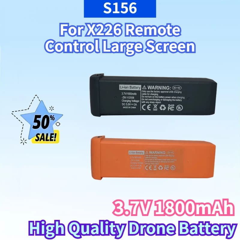 Nuova Batteria Ricaricabile S156 3.7V 1800mAh per Telecomando X226, Schermo Grande, Batteria Li-Po di Ricambio per Drone UAV