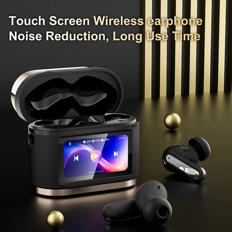Auricolari Wireless BD2 con Display Digitale Intelligente, Cuffie Bluetooth con Touch Screen, Supporto ANC ENC per la Riduzione Attiva del Rumore