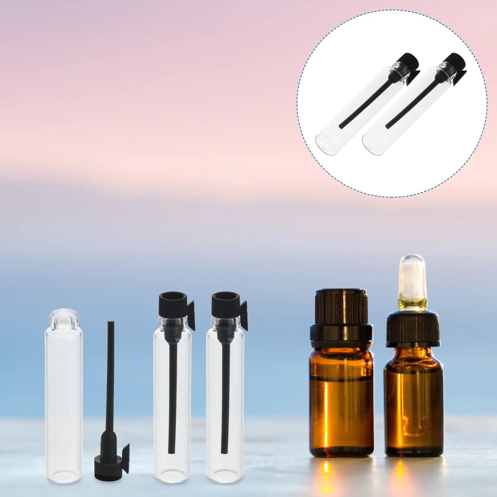 50 flaconi da 2 ml per oli essenziali, mini bottiglie ricaricabili in vetro premium per aromaterapia, profumi, viaggi e conservazione di oli naturali fai-da-te