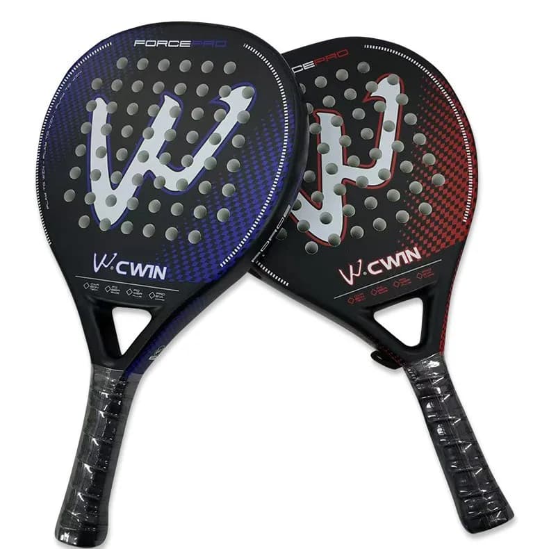 Adult Prefessional Training Tennis Paddle Racquet with Padel Shovel Protector Cwin Paddle Racket Carbon Fiber Soft EVA Face